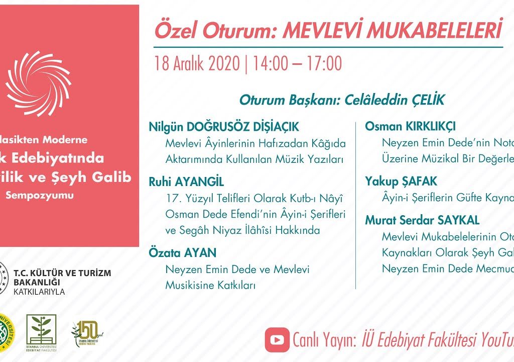 Türk Edebiyatında Mevlevilik ve Şeyh Galib Sempozyumu – MEVLEVİ MUKABELELERİ